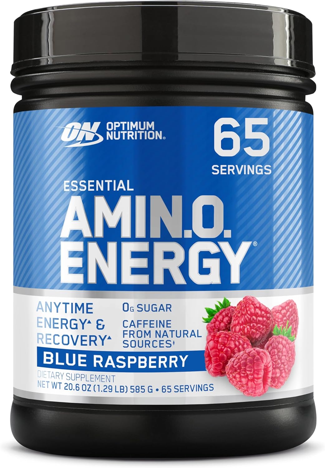 Optimum Nutrition Amino Energy - Pre Workout with Green Tea, BCAA, Amino Acids, Keto Friendly, Green Coffee Extract, Energy Powder - Blue Raspberry, 30 Servings (Packaging May Vary)