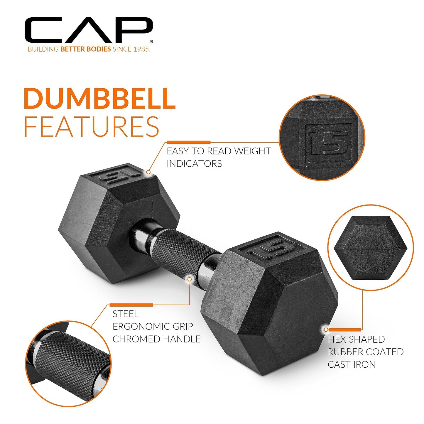 CAP Barbell Dumbbell Set with Rack | Multiple Options in 150lbs and 210lbs