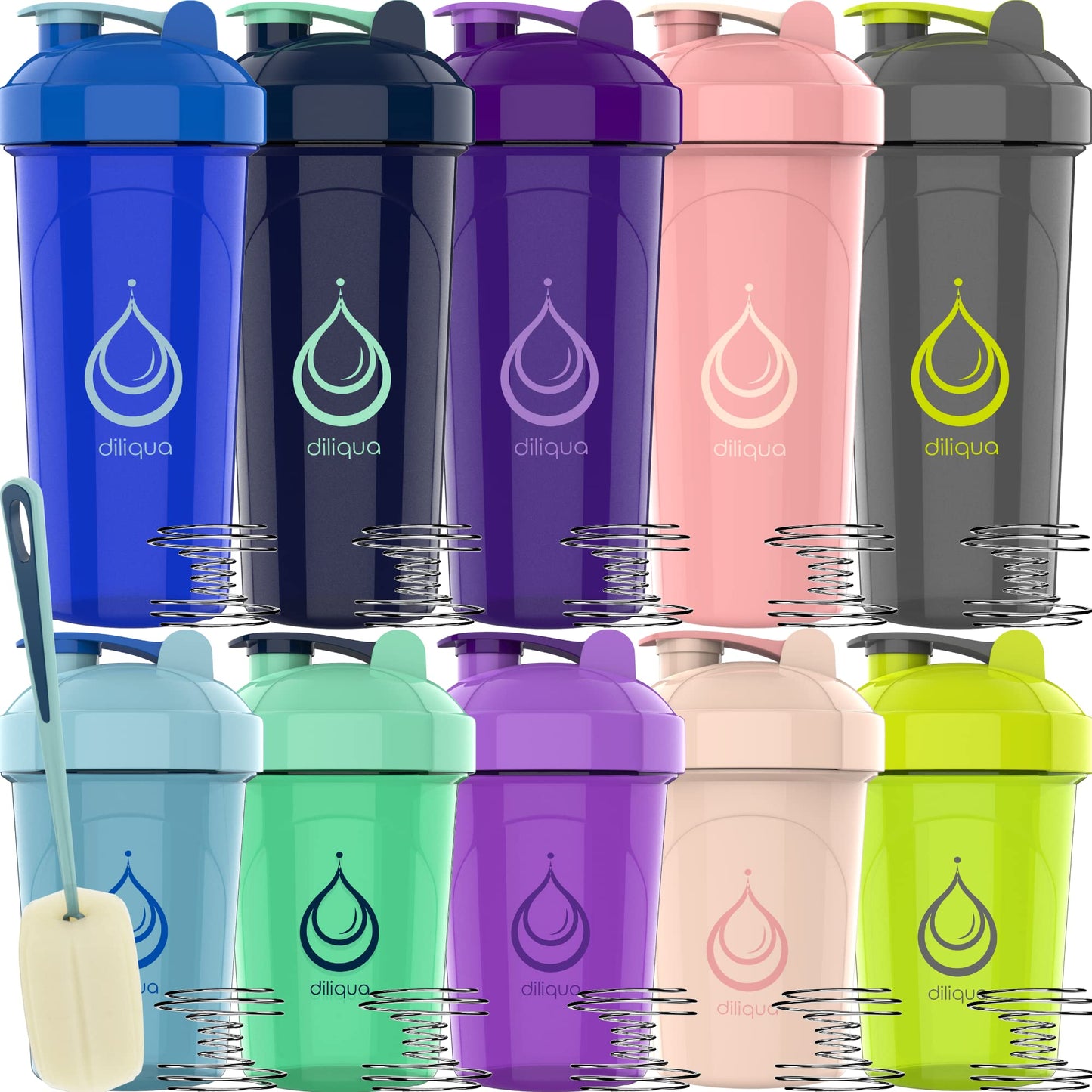 4 PACK, 20 oz Shaker Bottles for Protein Mixes | BPA-Free & Dishwasher Safe | 4 small protein shaker bottle | Shaker Cups for protein shakes | Blender Shaker Bottle Pack