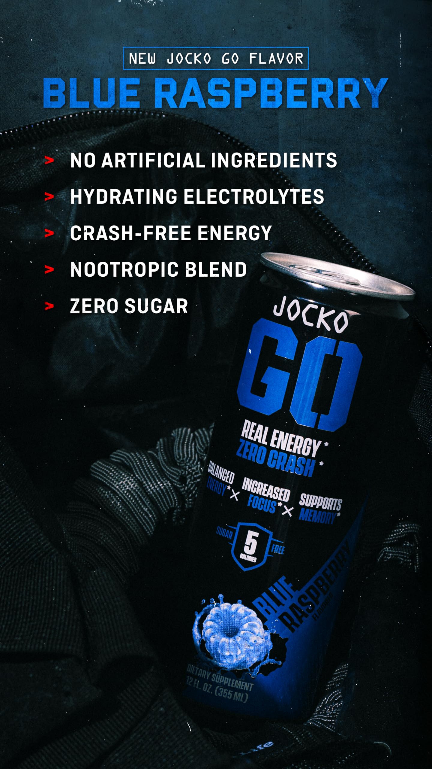 Jocko GO Energy Drink (Afterburner Orange) - KETO, Vitamin B12, Vitamin B6, Electrolytes, L Theanine, Magnesium- All Natural Energy Boost, Sugar Free Nootropic Monk Fruit Blend - 12 Pack