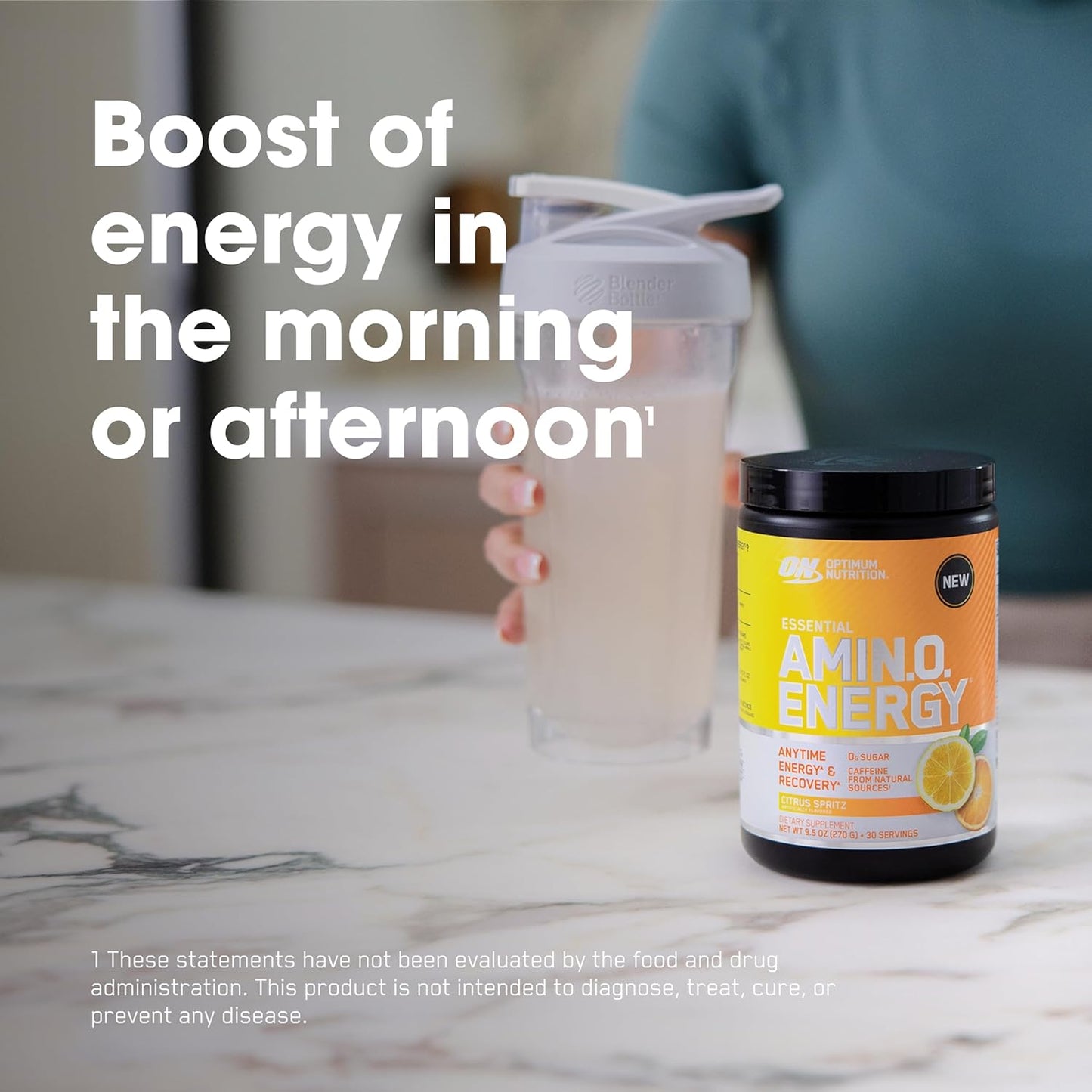 Optimum Nutrition Amino Energy - Pre Workout with Green Tea, BCAA, Amino Acids, Keto Friendly, Green Coffee Extract, Energy Powder - Blue Raspberry, 30 Servings (Packaging May Vary)