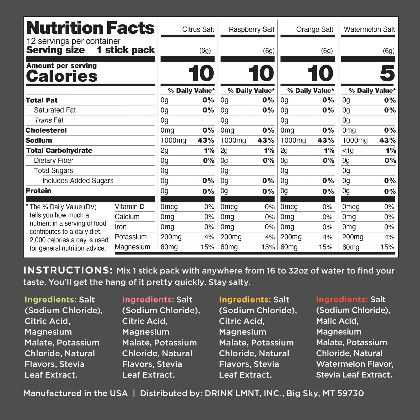 LMNT Zero Sugar Electrolytes - Raspberry Salt | Drink Mix | 30-Count