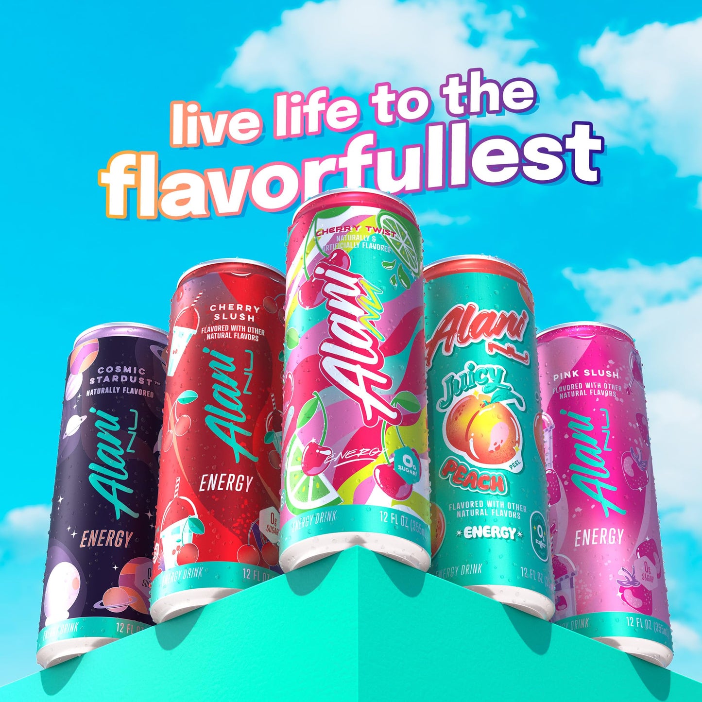 Alani Nu VARIETY PACK CHERRY TWIST, PINK SLUSH, ORANGE KISS Sugar Free, Low Calorie Energy Drinks, 200mg Caffeine, Biotin B Vitamins, Zero Sugar, 10 Calories, 12 Fl Oz Cans, 12 Pack