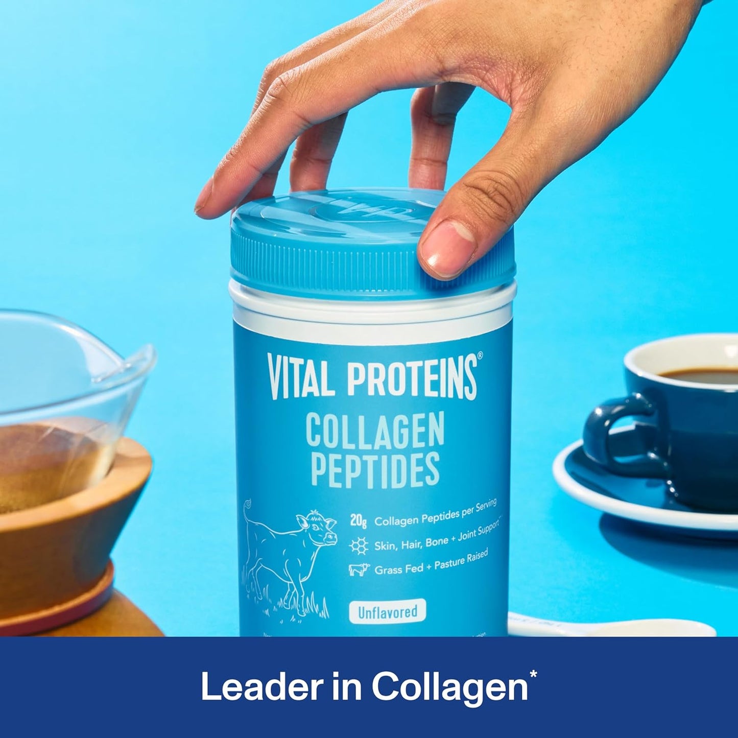 Vital Proteins Collagen Peptides Powder - Grass Fed Collagen Peptides for Hair, Nail, Skin, Bone & Joint Health, Unflavored, 9.33oz