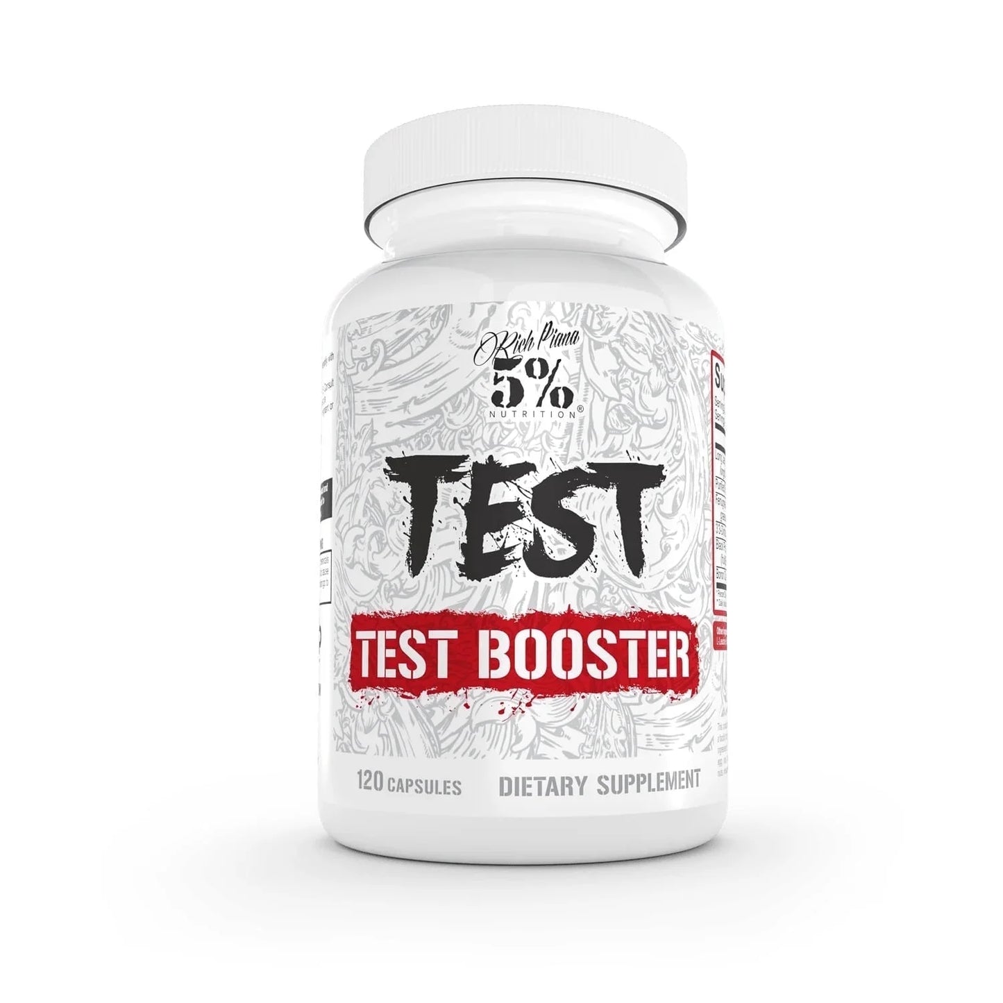 Rich Piana Test | Natural Testosterone Booster for Men | Muscle Builder, Male Vitality, Energy & Stamina | Tongkat Ali (Longjack), Shilajit, Fenugreek, DIM, Boron | 120 Capsules