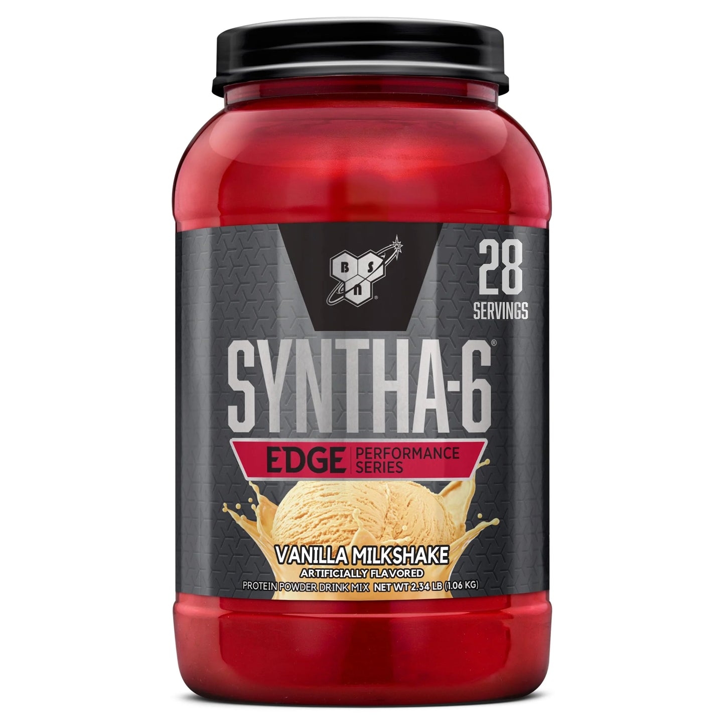 SYNTHA-6 Edge Protein Powder, with Hydrolyzed Whey, Micellar Casein, Milk Protein Isolate, Low Sugar, 24G Protein, Vanilla Milkshake, 28 Servings