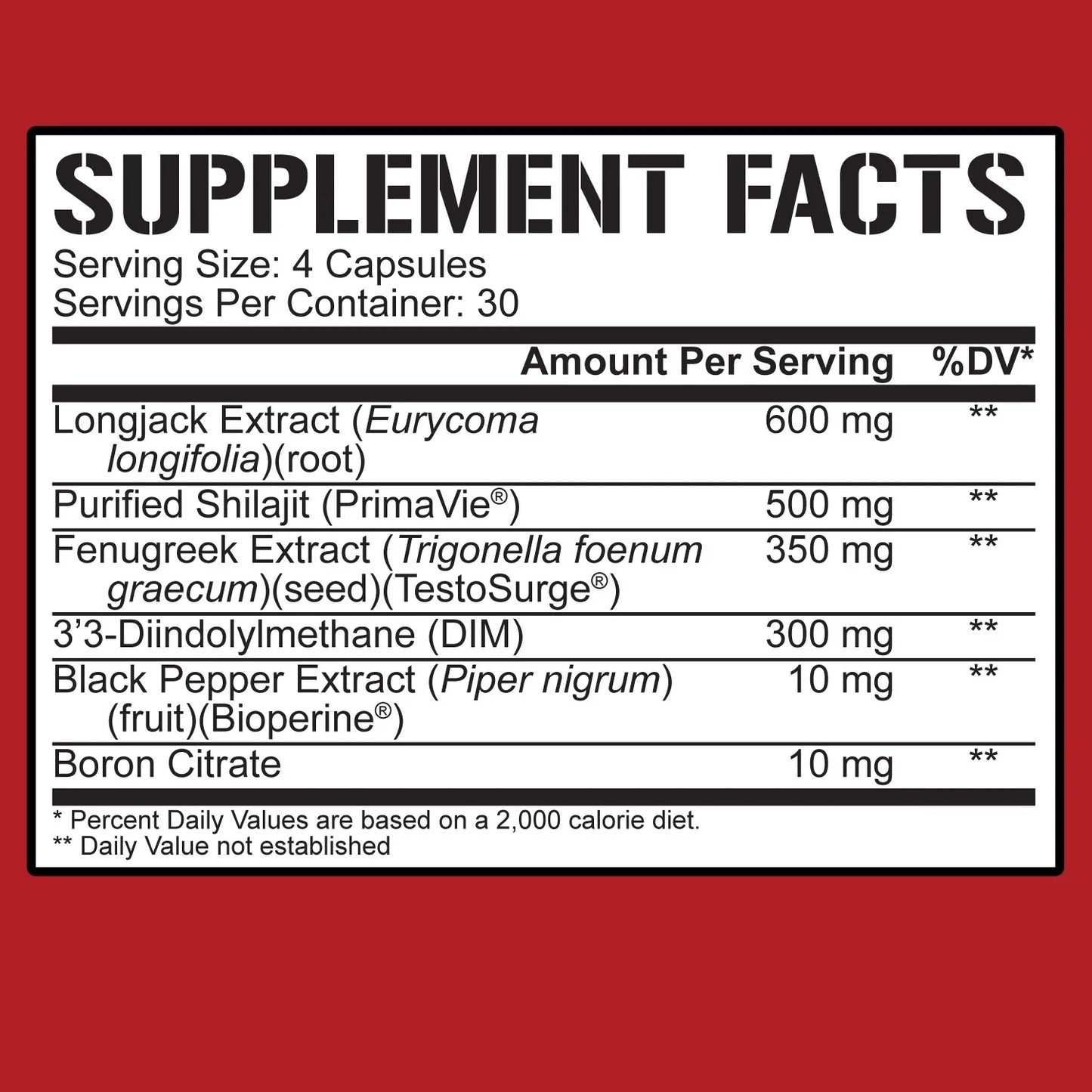 Rich Piana Test | Natural Testosterone Booster for Men | Muscle Builder, Male Vitality, Energy & Stamina | Tongkat Ali (Longjack), Shilajit, Fenugreek, DIM, Boron | 120 Capsules