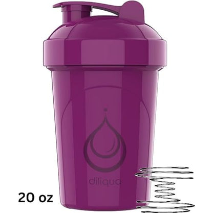 4 PACK, 20 oz Shaker Bottles for Protein Mixes | BPA-Free & Dishwasher Safe | 4 small protein shaker bottle | Shaker Cups for protein shakes | Blender Shaker Bottle Pack