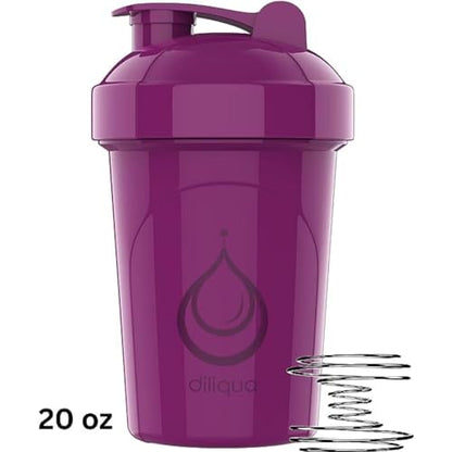 4 PACK, 20 oz Shaker Bottles for Protein Mixes | BPA-Free & Dishwasher Safe | 4 small protein shaker bottle | Shaker Cups for protein shakes | Blender Shaker Bottle Pack
