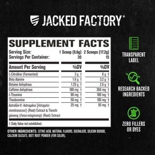 Jacked Factory NITROSURGE Pre Workout Supplement - for Energy, Instant Strength Gains, Clear Focus, Intense Pumps - Nitric Oxide Booster & Preworkout Powder with Beta Alanine - 30 Servings, Pineapple