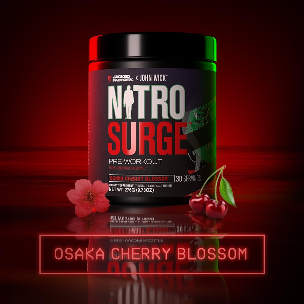 Jacked Factory NITROSURGE Pre Workout Supplement - for Energy, Instant Strength Gains, Clear Focus, Intense Pumps - Nitric Oxide Booster & Preworkout Powder with Beta Alanine - 30 Servings, Pineapple