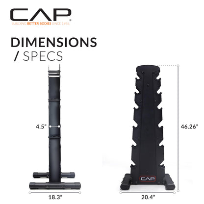 CAP Barbell Dumbbell Set with Rack | Multiple Options in 150lbs and 210lbs