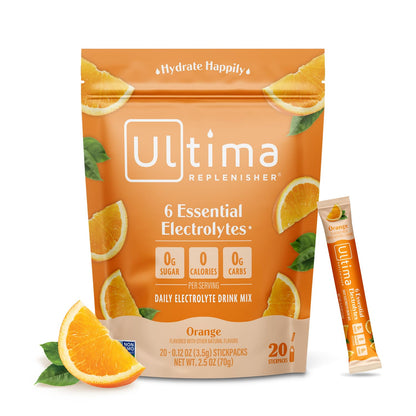 Ultima Replenisher Daily Electrolyte Powder Drink Mix – Original Variety, 20 Stickpacks – Hydration Packets with 6 Electrolytes and Minerals – Keto Friendly, Vegan, Non-GMO and Sugar-Free