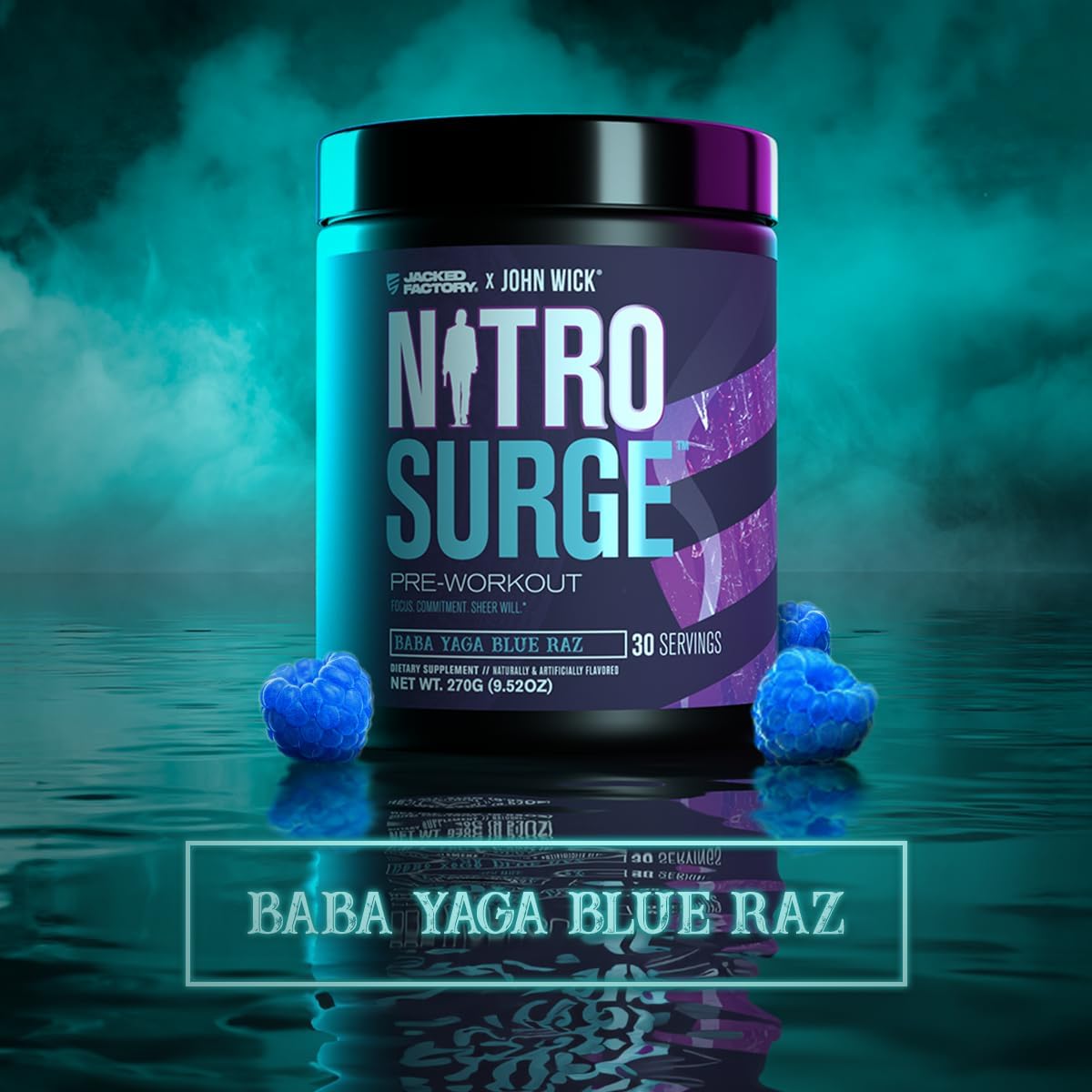 Jacked Factory NITROSURGE Pre Workout Supplement - for Energy, Instant Strength Gains, Clear Focus, Intense Pumps - Nitric Oxide Booster & Preworkout Powder with Beta Alanine - 30 Servings, Pineapple