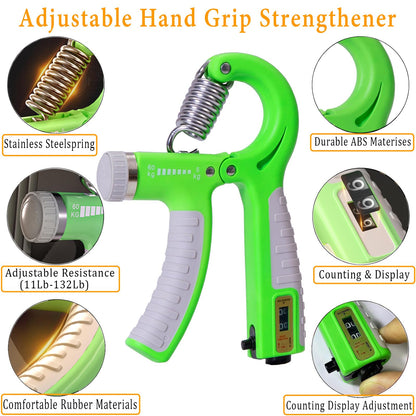 Grip Strength Trainer with Forearm Strengthener, Hand Grip Strengthener, Hand Extension Exerciser, Stress Relief Ball and Hand Grip Strengthener for Muscle Building and Injury Recover(5 PCS)