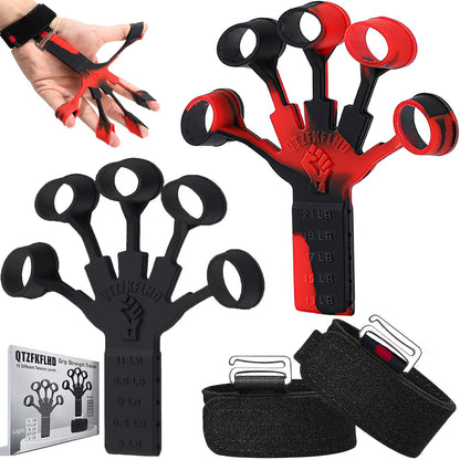 Grip Strength Trainer with Forearm Strengthener, Hand Grip Strengthener, Hand Extension Exerciser, Stress Relief Ball and Hand Grip Strengthener for Muscle Building and Injury Recover(5 PCS)