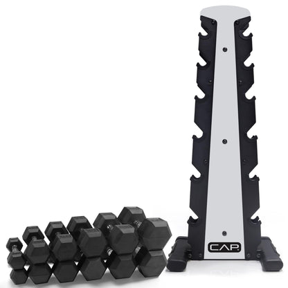 CAP Barbell Dumbbell Set with Rack | Multiple Options in 150lbs and 210lbs