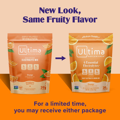 Ultima Replenisher Daily Electrolyte Powder Drink Mix – Original Variety, 20 Stickpacks – Hydration Packets with 6 Electrolytes and Minerals – Keto Friendly, Vegan, Non-GMO and Sugar-Free