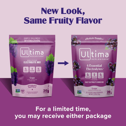 Ultima Replenisher Daily Electrolyte Powder Drink Mix – Original Variety, 20 Stickpacks – Hydration Packets with 6 Electrolytes and Minerals – Keto Friendly, Vegan, Non-GMO and Sugar-Free