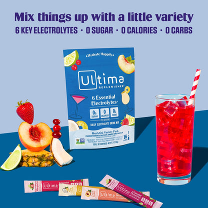Ultima Replenisher Daily Electrolyte Powder Drink Mix – Original Variety, 20 Stickpacks – Hydration Packets with 6 Electrolytes and Minerals – Keto Friendly, Vegan, Non-GMO and Sugar-Free