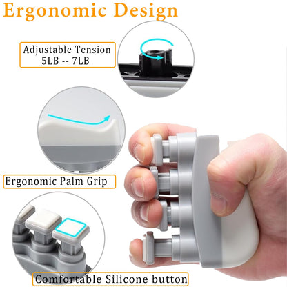 Grip Strength Trainer with Forearm Strengthener, Hand Grip Strengthener, Hand Extension Exerciser, Stress Relief Ball and Hand Grip Strengthener for Muscle Building and Injury Recover(5 PCS)