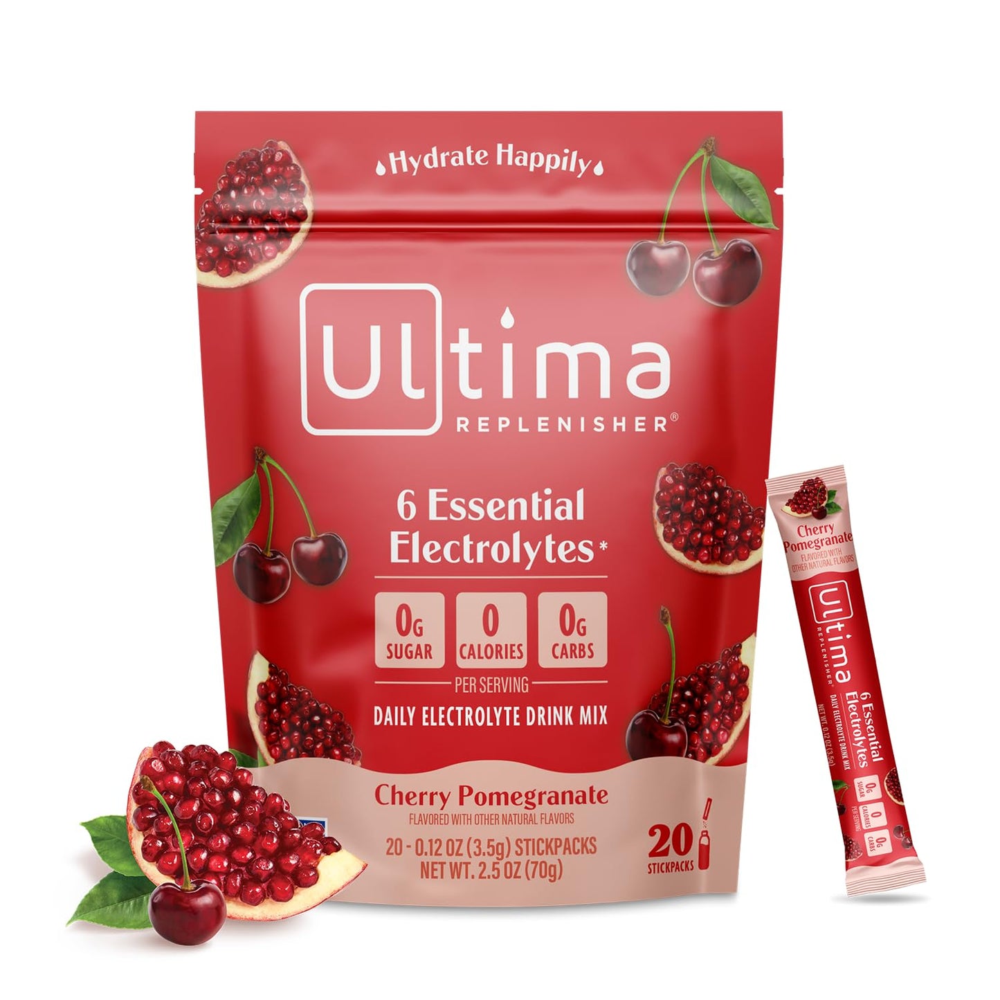 Ultima Replenisher Daily Electrolyte Powder Drink Mix – Original Variety, 20 Stickpacks – Hydration Packets with 6 Electrolytes and Minerals – Keto Friendly, Vegan, Non-GMO and Sugar-Free