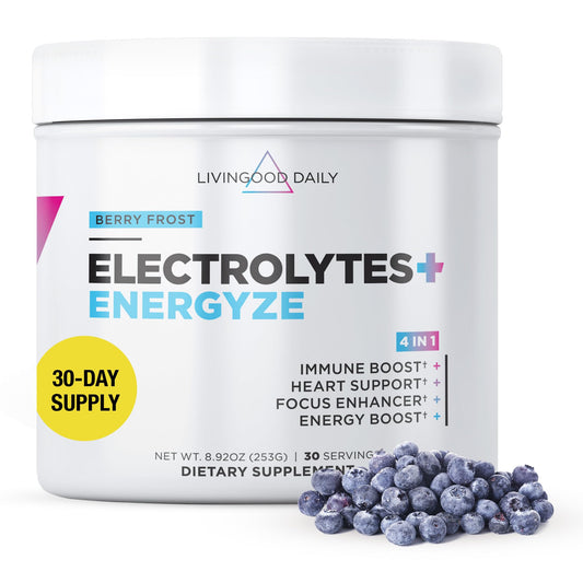 Livingood Daily Electrolytes Powder No Sugar - Keto Electrolytes Hydration Powder with Vitamin C, Taurine, D-Ribose & FOS - Sugar Free Electrolyte Drink Mix - 30 Servings, Strawberry Lemonade