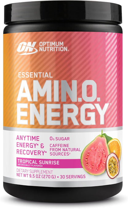 Optimum Nutrition Amino Energy - Pre Workout with Green Tea, BCAA, Amino Acids, Keto Friendly, Green Coffee Extract, Energy Powder - Blue Raspberry, 30 Servings (Packaging May Vary)
