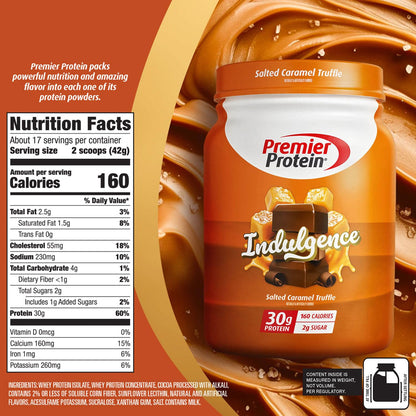 Premier Protein Powder, Chocolate Milkshake, 30g Protein, 1g Sugar, 100% Whey Protein, Keto Friendly, No Soy Ingredients, Gluten Free, 17 Servings, 24.5 Ounce (Pack of 1)