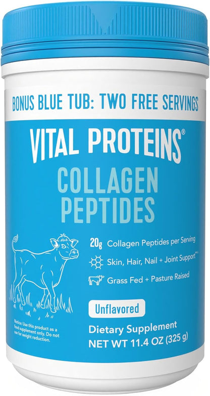 Vital Proteins Collagen Peptides Powder - Grass Fed Collagen Peptides for Hair, Nail, Skin, Bone & Joint Health, Unflavored, 9.33oz