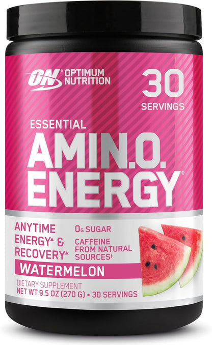 Optimum Nutrition Amino Energy - Pre Workout with Green Tea, BCAA, Amino Acids, Keto Friendly, Green Coffee Extract, Energy Powder - Blue Raspberry, 30 Servings (Packaging May Vary)