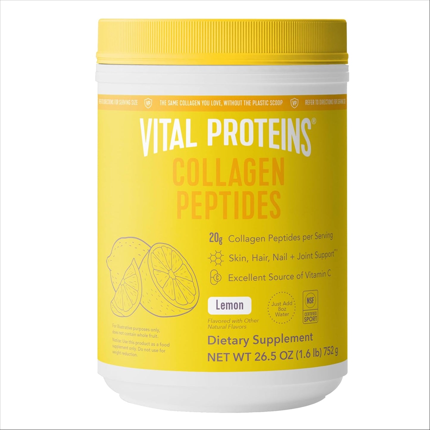 Vital Proteins Collagen Peptides Powder - Grass Fed Collagen Peptides for Hair, Nail, Skin, Bone & Joint Health, Unflavored, 9.33oz