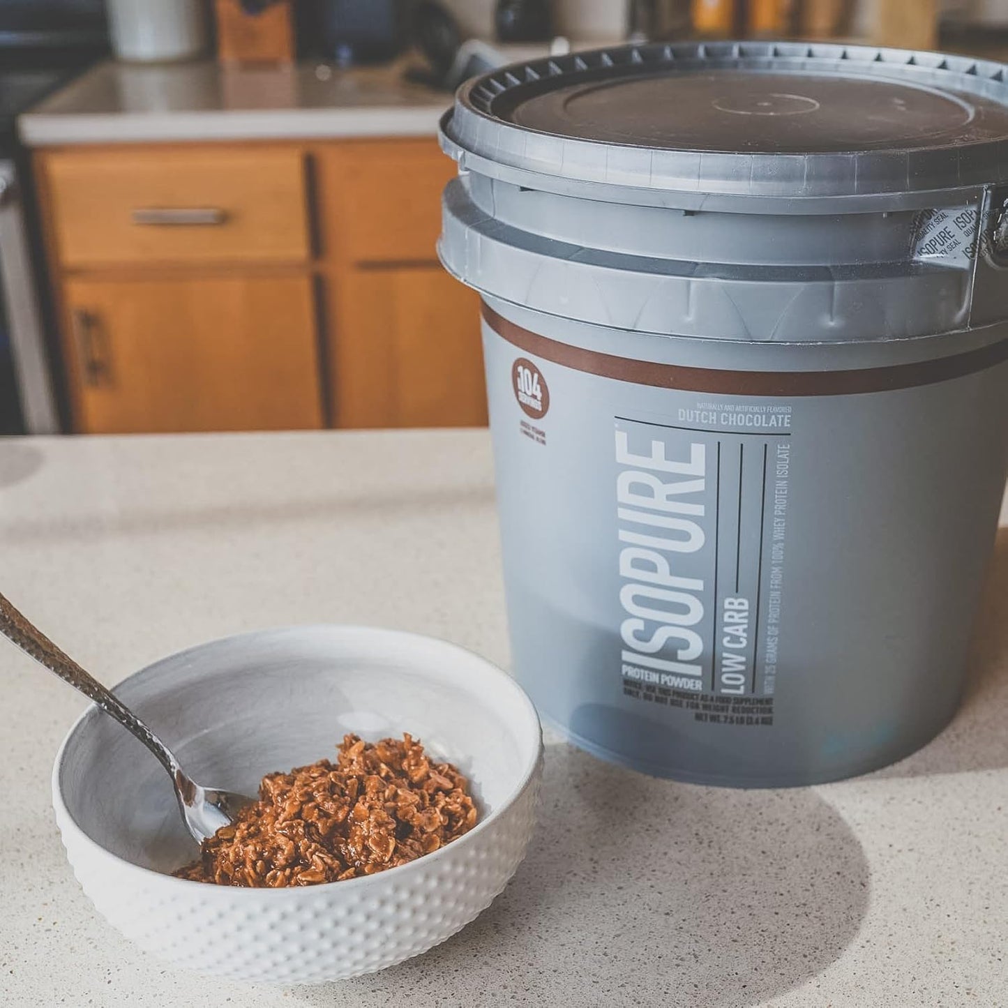 Isopure Protein Powder Low Carb With Creatine Powder 500g Unflavored, Keto Friendly Protein Powder, 100% Whey Protein Isolate, Protein Flavor: Dutch Chocolate, 7.5 Pounds