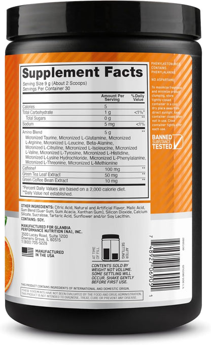 Optimum Nutrition Amino Energy - Pre Workout with Green Tea, BCAA, Amino Acids, Keto Friendly, Green Coffee Extract, Energy Powder - Blue Raspberry, 30 Servings (Packaging May Vary)