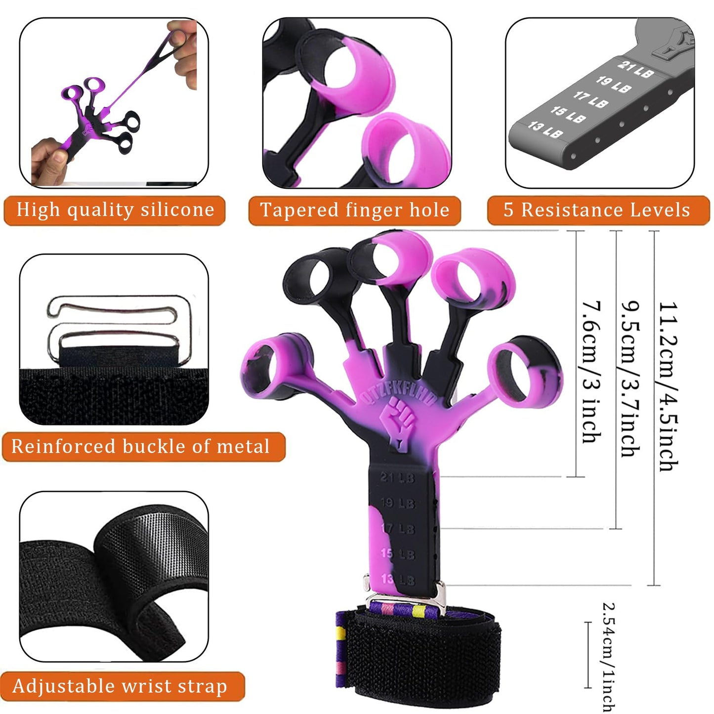 Grip Strength Trainer with Forearm Strengthener, Hand Grip Strengthener, Hand Extension Exerciser, Stress Relief Ball and Hand Grip Strengthener for Muscle Building and Injury Recover(5 PCS)