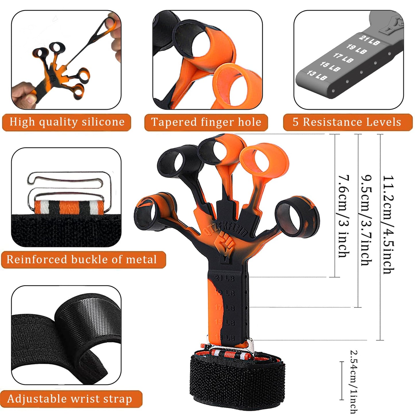 Grip Strength Trainer with Forearm Strengthener, Hand Grip Strengthener, Hand Extension Exerciser, Stress Relief Ball and Hand Grip Strengthener for Muscle Building and Injury Recover(5 PCS)