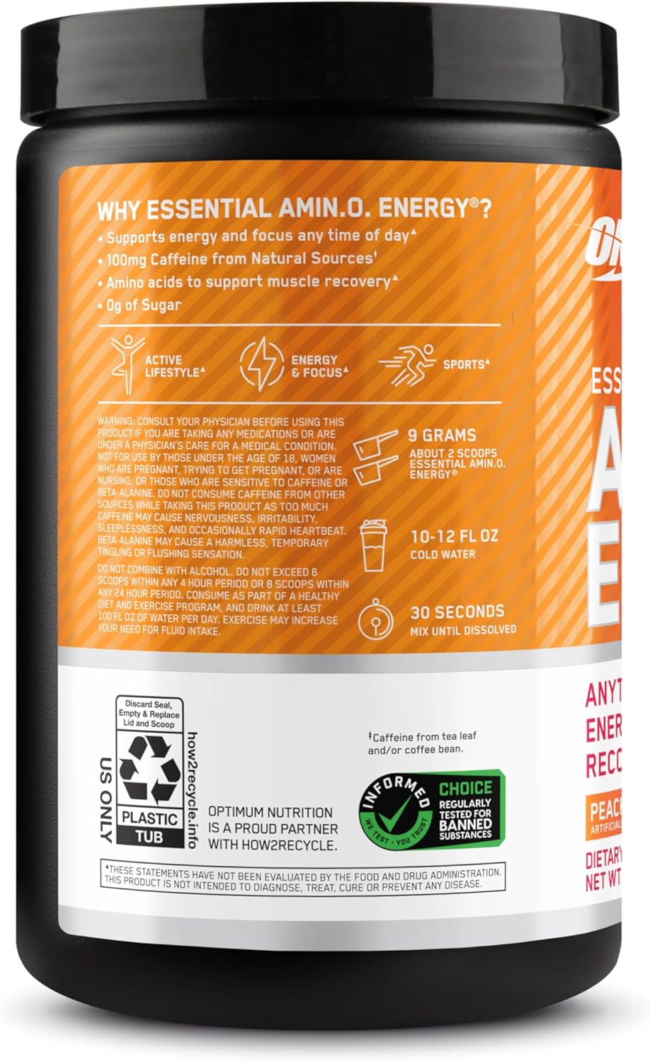Optimum Nutrition Amino Energy - Pre Workout with Green Tea, BCAA, Amino Acids, Keto Friendly, Green Coffee Extract, Energy Powder - Blue Raspberry, 30 Servings (Packaging May Vary)