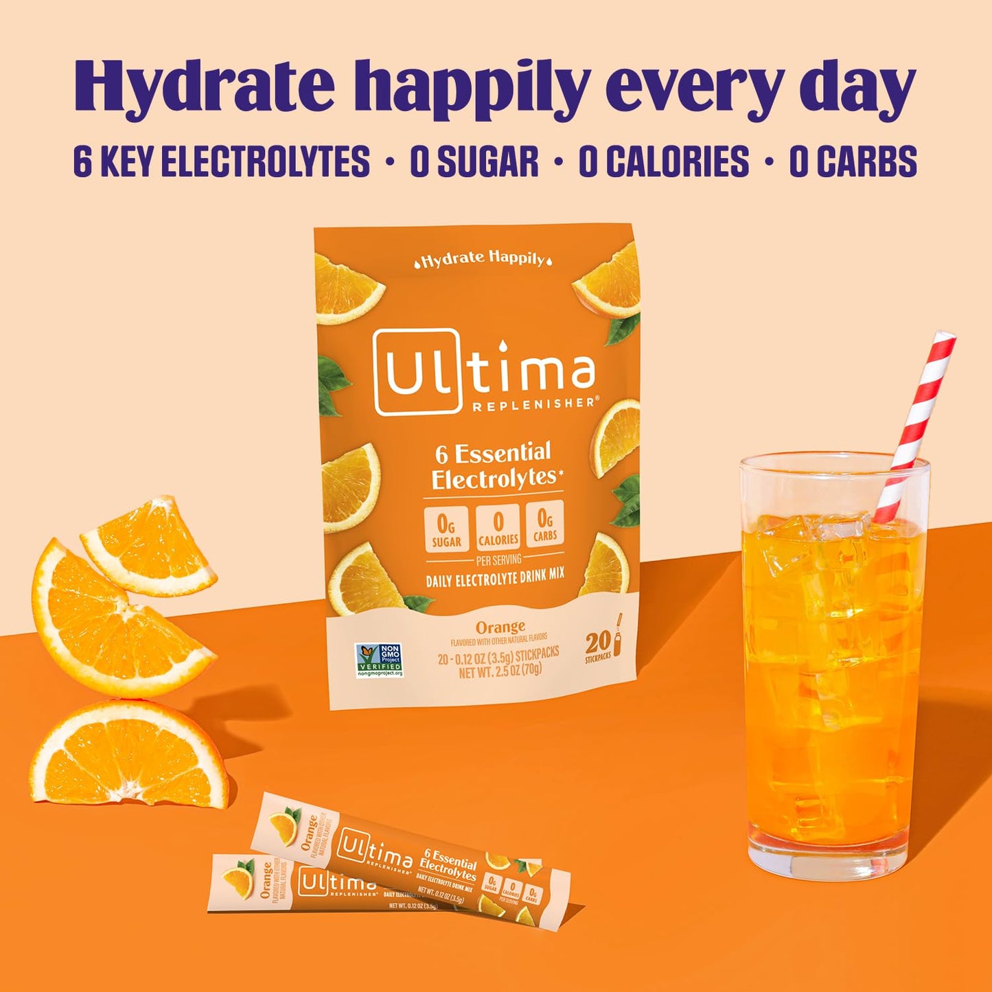 Ultima Replenisher Daily Electrolyte Powder Drink Mix – Original Variety, 20 Stickpacks – Hydration Packets with 6 Electrolytes and Minerals – Keto Friendly, Vegan, Non-GMO and Sugar-Free