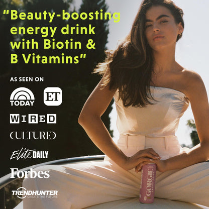 GORGIE Bestsellers Variety, Sugar-Free Natural Energy Drink Sparkling, Healthy Energy Drinks - Green Tea, Biotin, B Vitamins -150mg Caffeine, Vegan, & Low Calorie (Pack of 12)