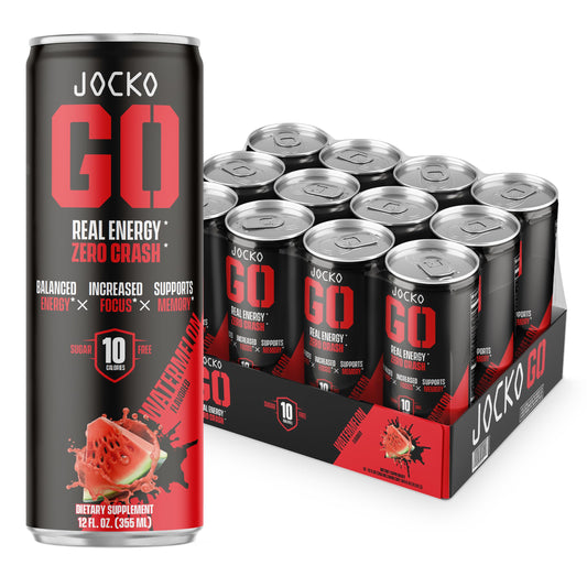 Jocko GO Energy Drink (Afterburner Orange) - KETO, Vitamin B12, Vitamin B6, Electrolytes, L Theanine, Magnesium- All Natural Energy Boost, Sugar Free Nootropic Monk Fruit Blend - 12 Pack