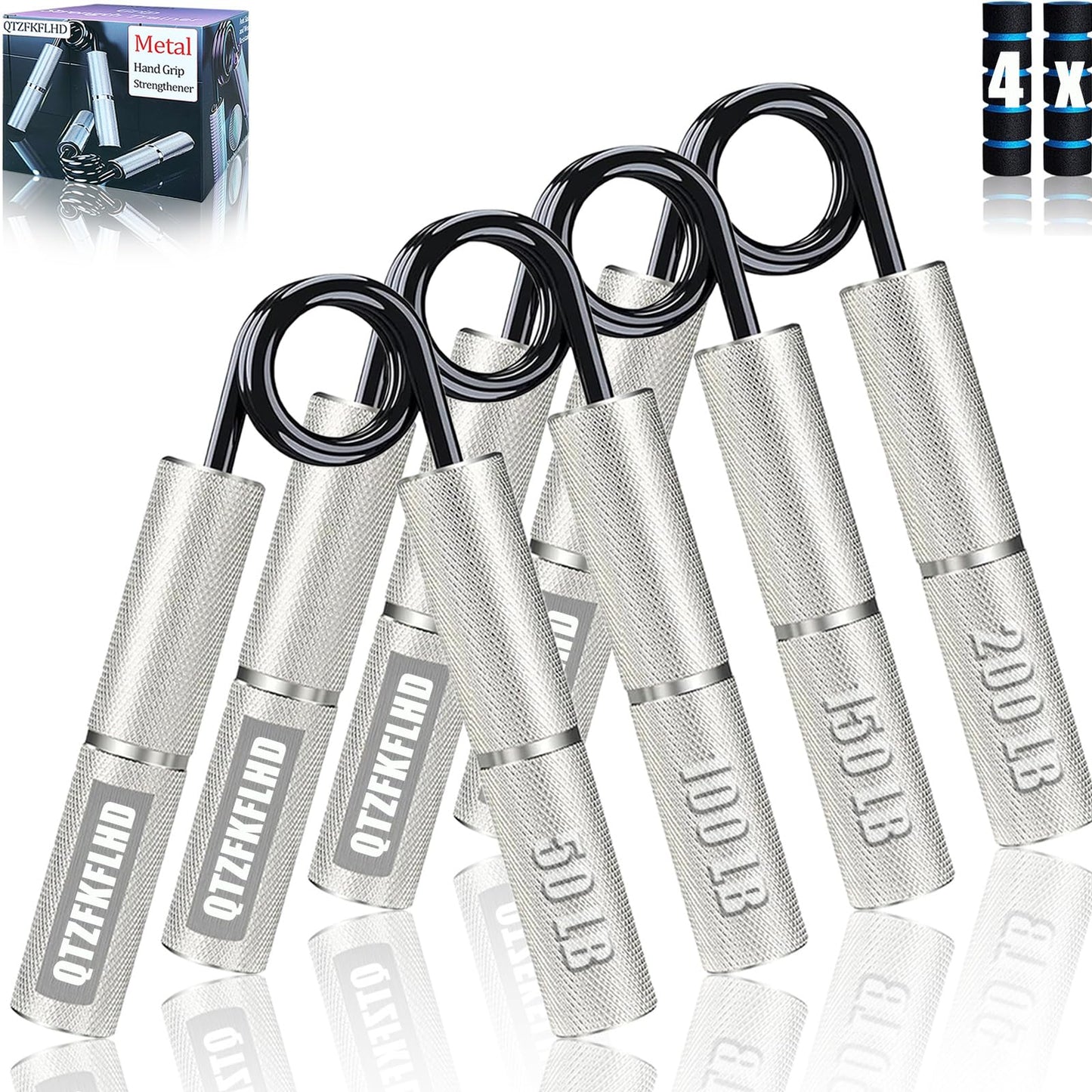 Grip Strength Trainer with Forearm Strengthener, Hand Grip Strengthener, Hand Extension Exerciser, Stress Relief Ball and Hand Grip Strengthener for Muscle Building and Injury Recover(5 PCS)