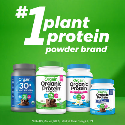Orgain Organic 30g Vegan Protein Powder, Vanilla, 9g EAAs + BCAAs, Plant Protein, 4g Prebiotic + Fiber, 1g Sugar, Pre-Workout, Muscle Support + Recovery, PMV - 2.01lb (Packaging May Vary)