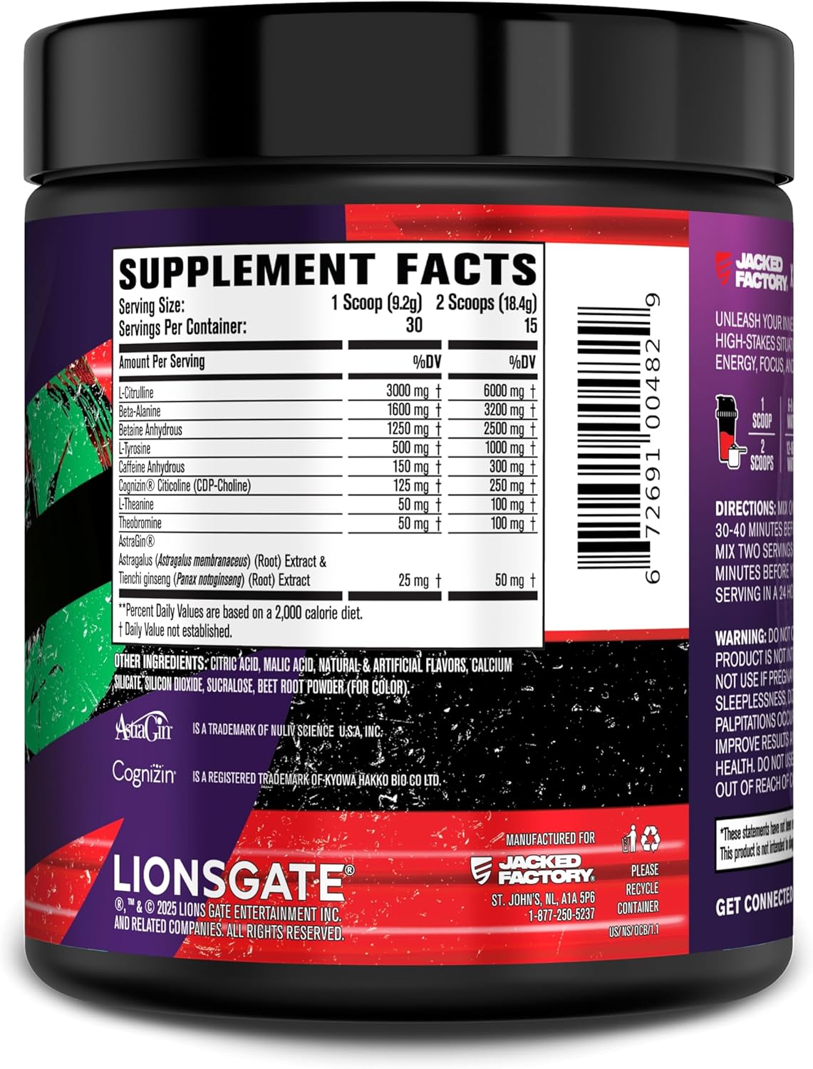 Jacked Factory NITROSURGE Pre Workout Supplement - for Energy, Instant Strength Gains, Clear Focus, Intense Pumps - Nitric Oxide Booster & Preworkout Powder with Beta Alanine - 30 Servings, Pineapple