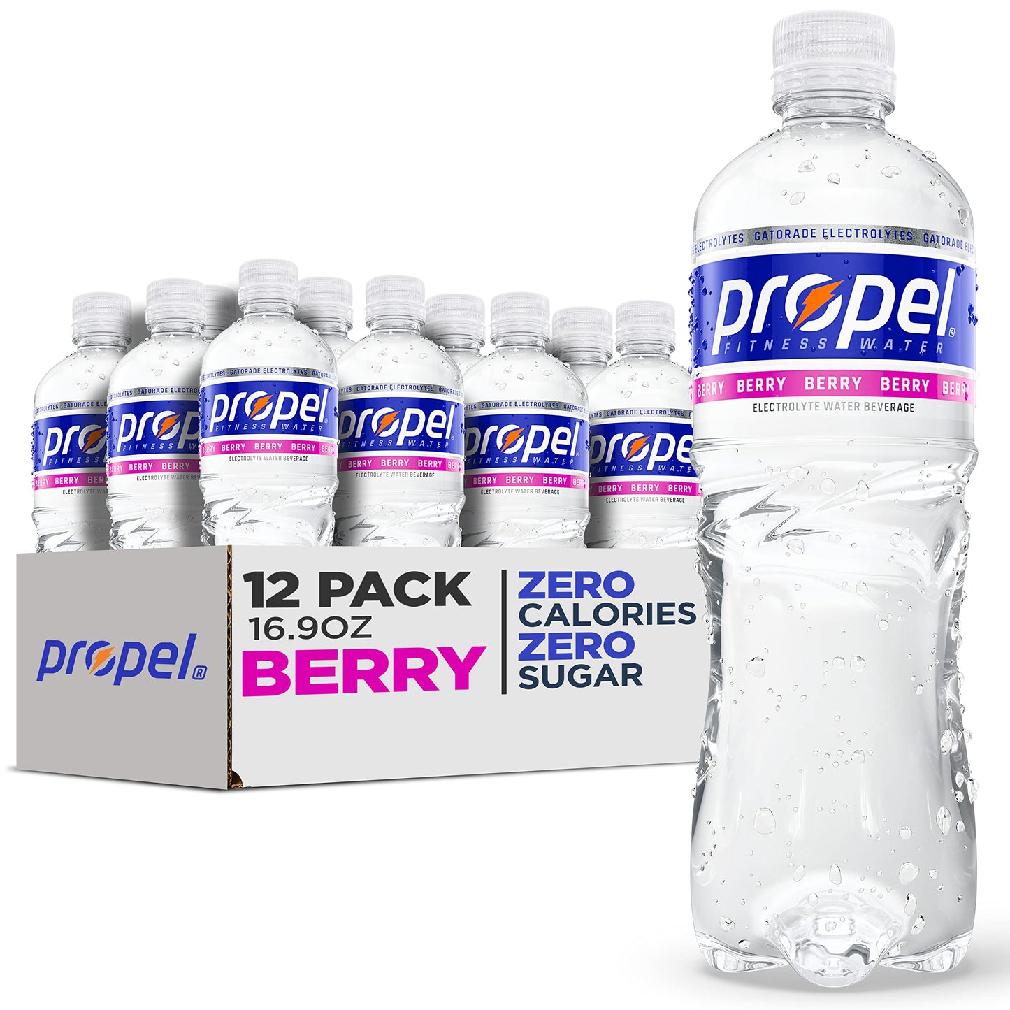 Propel, Kiwi Strawberry, Zero Calorie Sports Drinking Water with Electrolytes and Vitamins C&E, 16.9 Fl Oz (Pack of 12) - Packaging May Vary