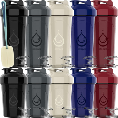 4 PACK, 20 oz Shaker Bottles for Protein Mixes | BPA-Free & Dishwasher Safe | 4 small protein shaker bottle | Shaker Cups for protein shakes | Blender Shaker Bottle Pack