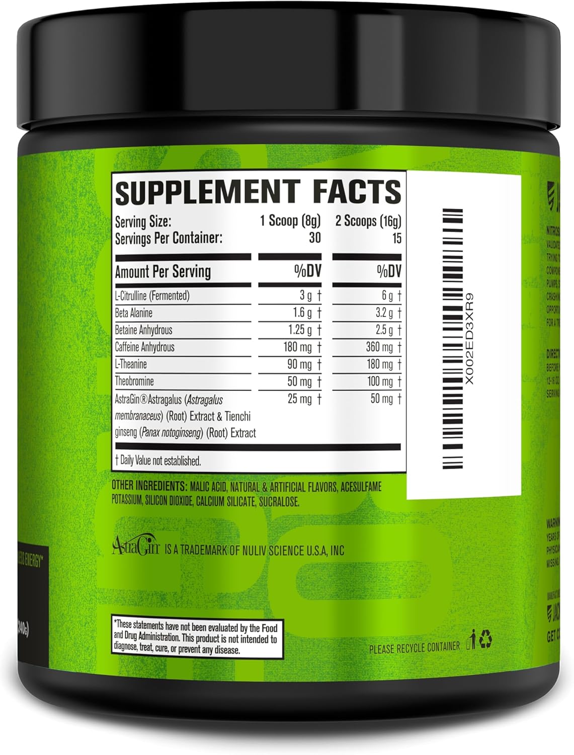 Jacked Factory NITROSURGE Pre Workout Supplement - for Energy, Instant Strength Gains, Clear Focus, Intense Pumps - Nitric Oxide Booster & Preworkout Powder with Beta Alanine - 30 Servings, Pineapple