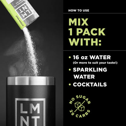 LMNT Zero Sugar Electrolytes - Raspberry Salt | Drink Mix | 30-Count