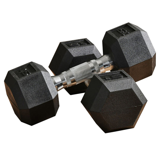 Soozier 2x12/2x15/2x40/2x45/2x50lbs Hex Dumbbell Set of 2, Rubber Weights Exercise Fitness Dumbbell with Non-Slip Handles, Anti-roll, for Women or Men Home Gym Workout