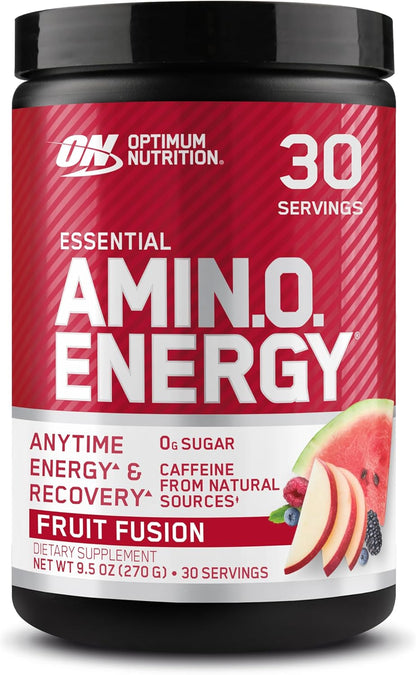 Optimum Nutrition Amino Energy - Pre Workout with Green Tea, BCAA, Amino Acids, Keto Friendly, Green Coffee Extract, Energy Powder - Blue Raspberry, 30 Servings (Packaging May Vary)